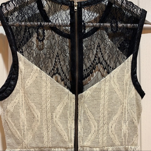 MONTEAU Sleeveless Dress Ivory Black Small EUC - Picture 5 of 8